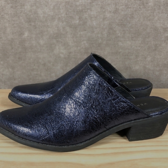 Very Volatile Shoes - Very Volatile Shiny Black Mules